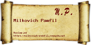 Milkovich Pamfil névjegykártya